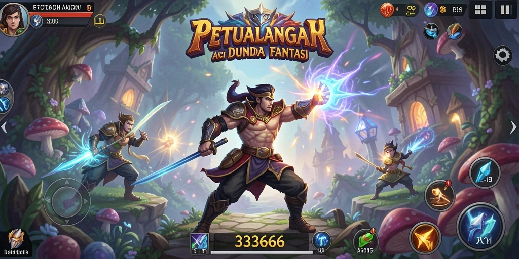 Screenshot dari gameplay 333666 menunjukkan aksi petualangan seru.
