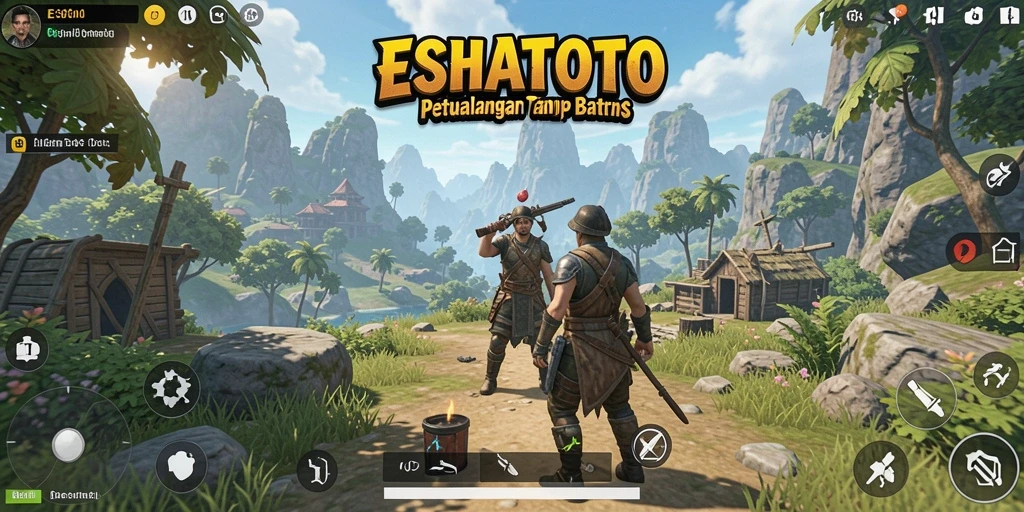Tampilan epik gameplay ESHATOTO di dunia terbuka.