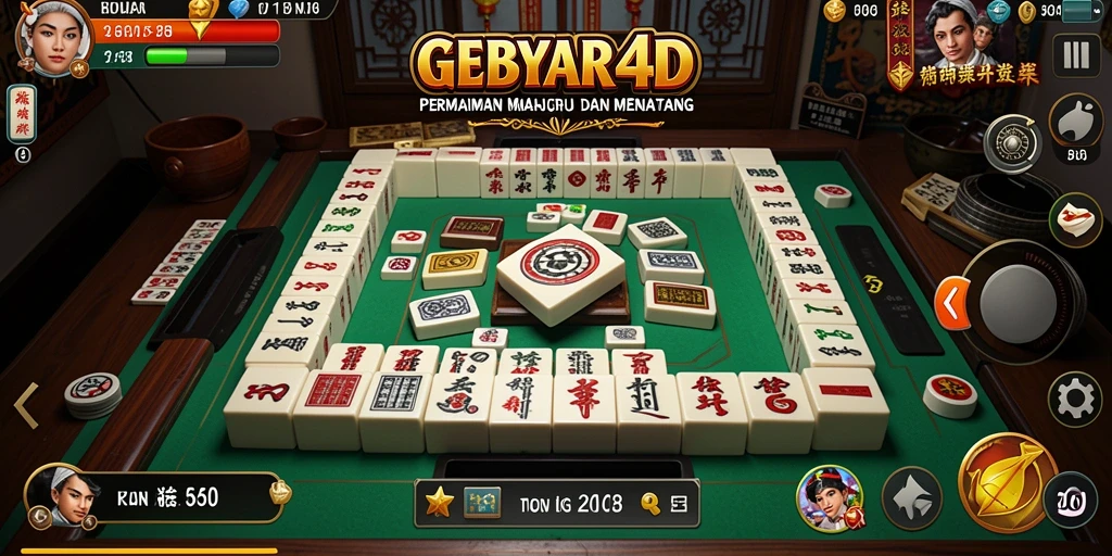 Screenshot GEBYAR4D menampilkan gameplay Mahjong yang seru.
