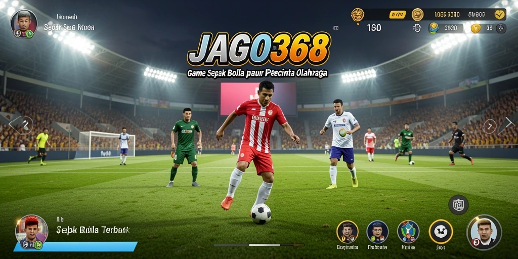 Tampilan gameplay mendebarkan dari JAGO368 dengan aksi sepak bola yang seru.