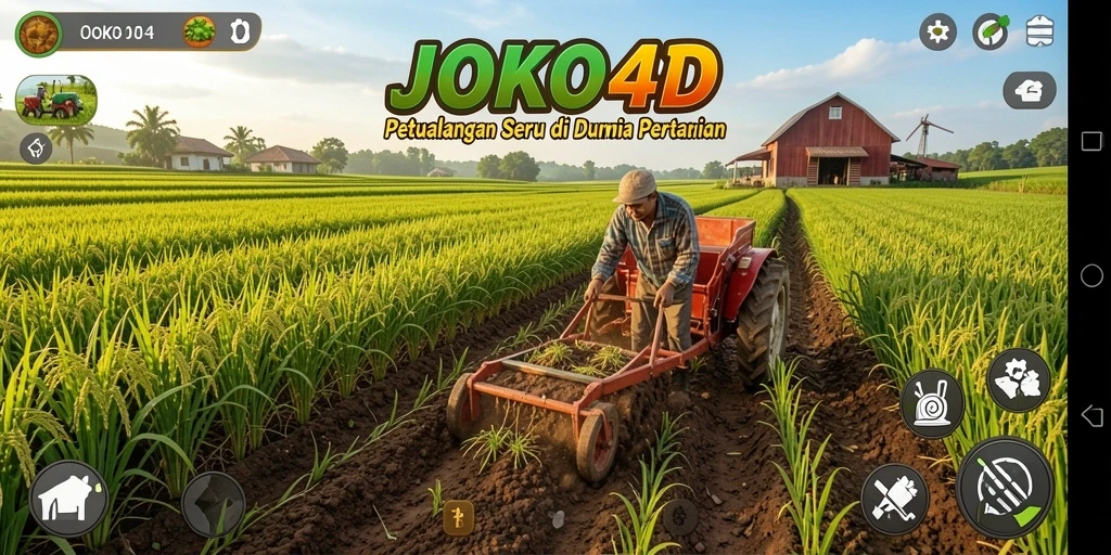 Tampilan gameplay <strong>JOKO4D</strong> yang menawan dengan aktivitas bertani.