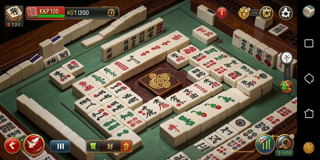 Tampilan gameplay seru KPK100 dalam permainan Mahjong.
