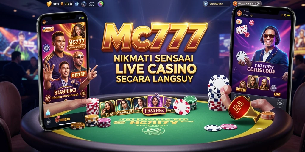 Tampilan utama gameplay Live Casino MC777 dengan dealer langsung.