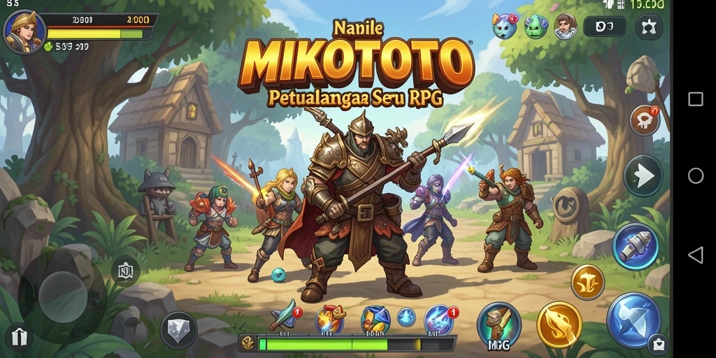 Tampilan gameplay RPG MIKOTOTO yang epik dan menakjubkan.