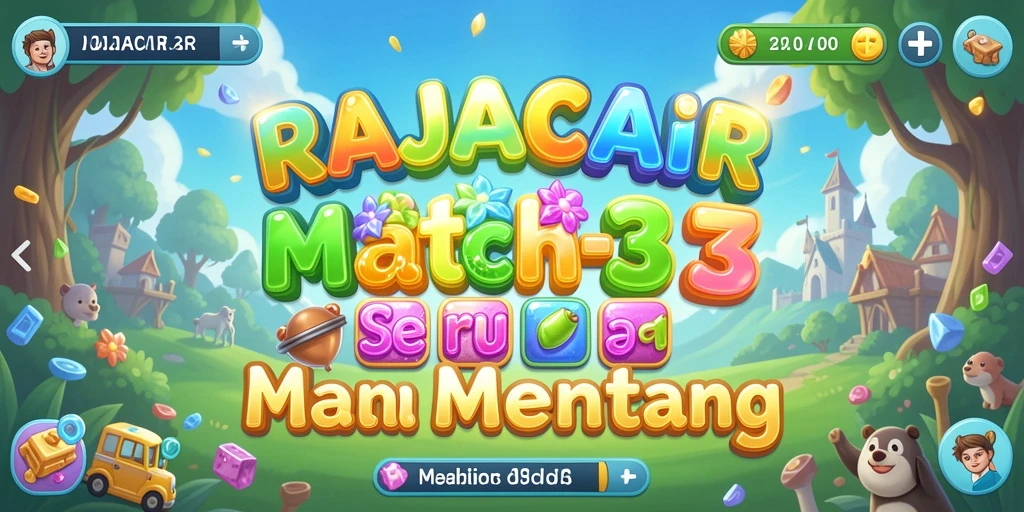 Screenshot RAJACAIR menampilkan gameplay seru Match-3.