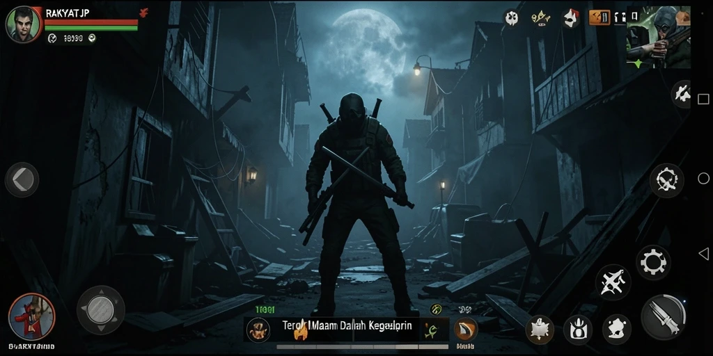 Tangkapan layar gameplay RAKYATJP yang menampilkan kengerian dan ketegangan.