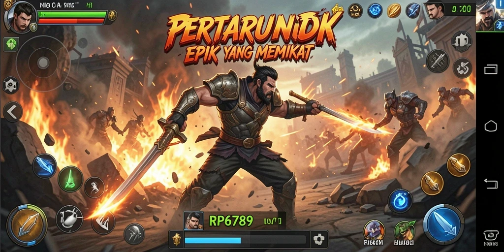 Screenshot utama RP6789 menampilkan pertarungan aksi intens.