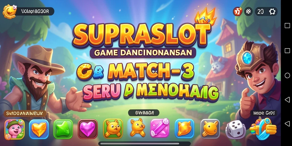 Tampilan gameplay <strong>SUPRASLOT</strong> yang penuh warna dan menarik.