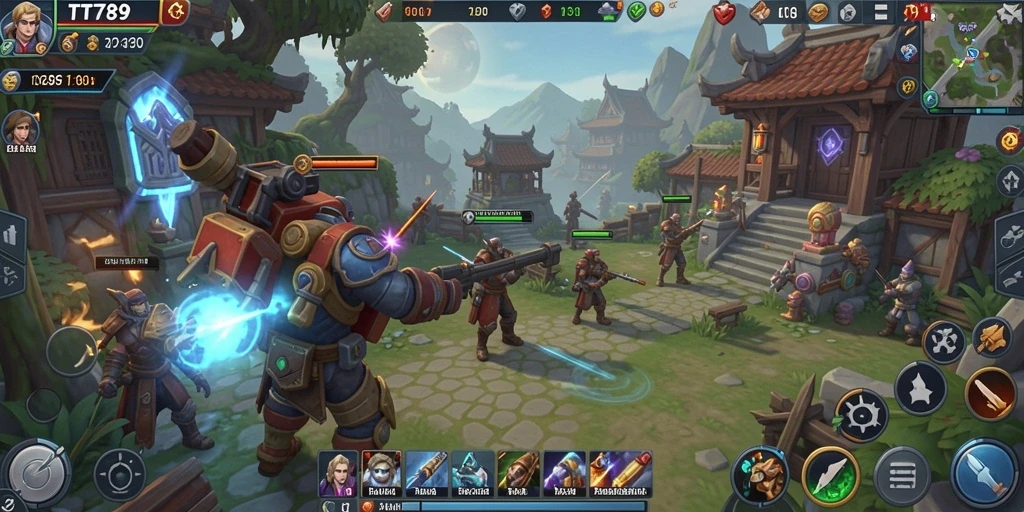 Screenshot gameplay TT789 yang menunjukkan strategi peperangan SLG.
