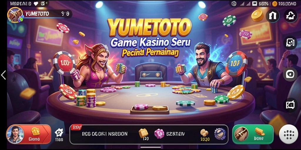 Tangkapan layar YUMETOTO menampilkan keseruan permainan Kasino yang mendebarkan.
